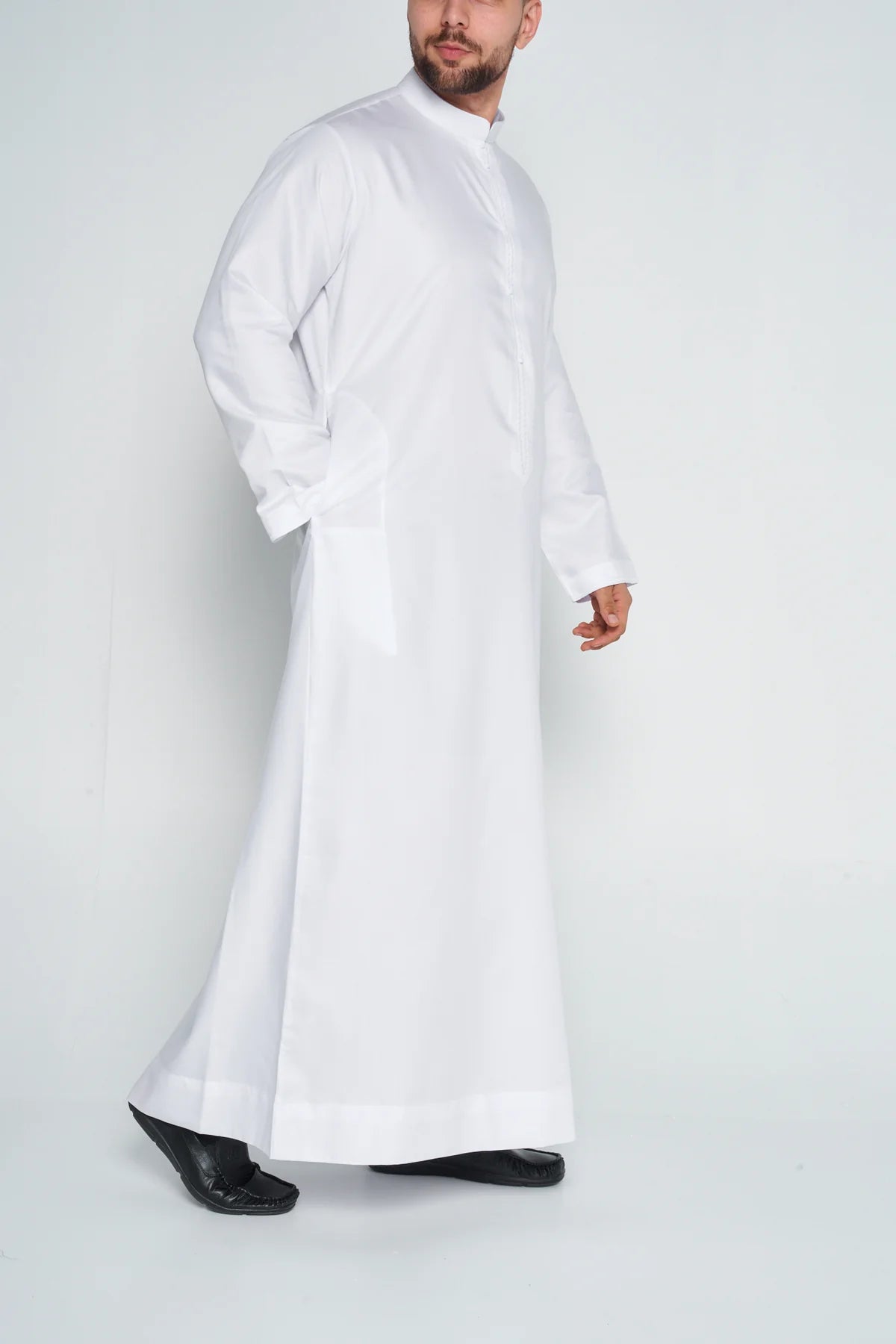 White Bahraini Soft Cotton Thobe ( Soon to be in stock) - Arewa Collections