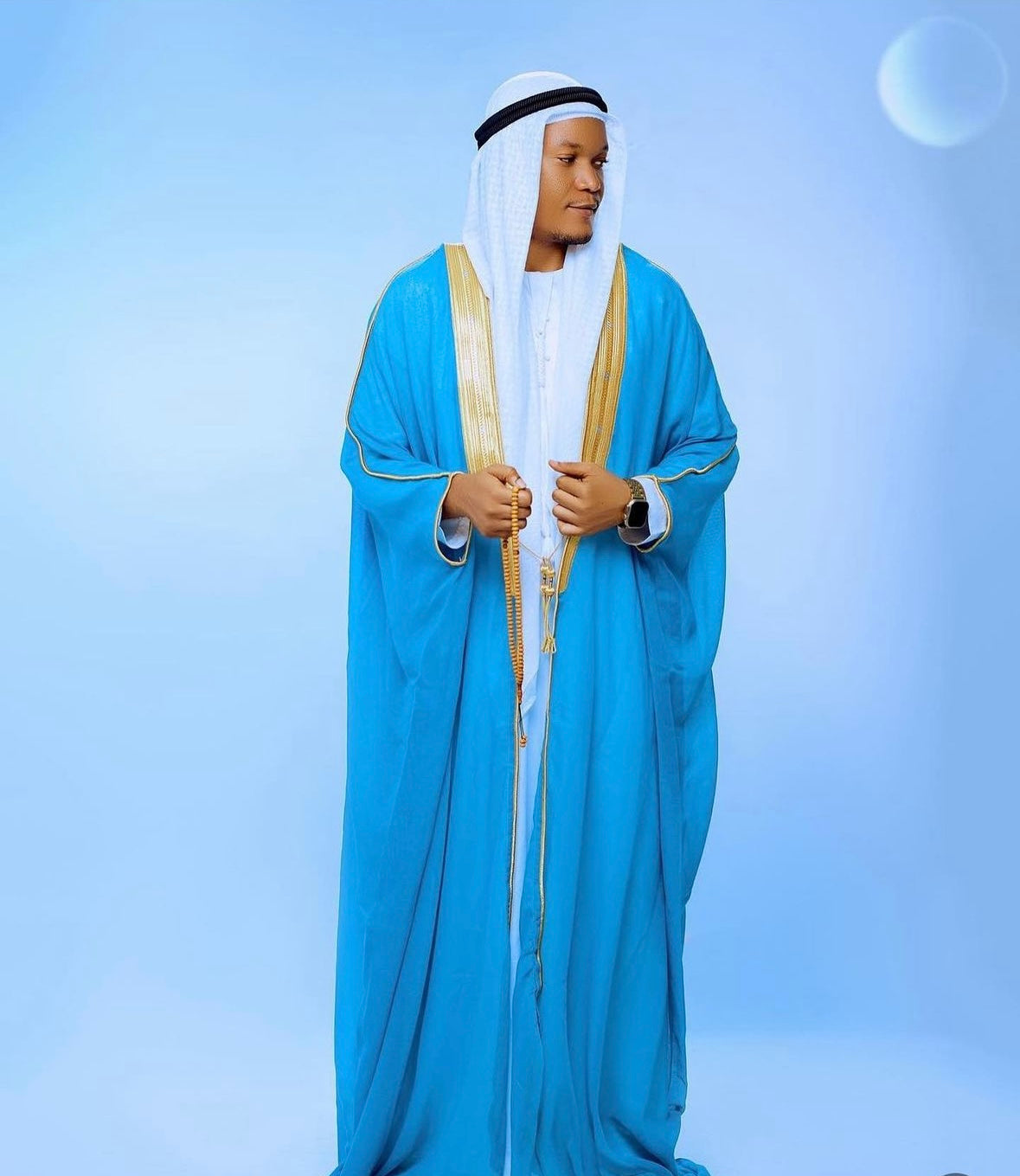 OVERCOAT ARAB SKY BLUE BISHT CLOAK - Arewa Collections