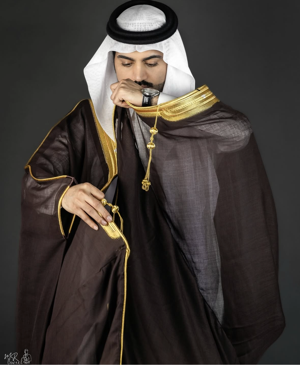 OVERCOAT ARAB  DARK COFFEE BROWN BISHT CLOAK