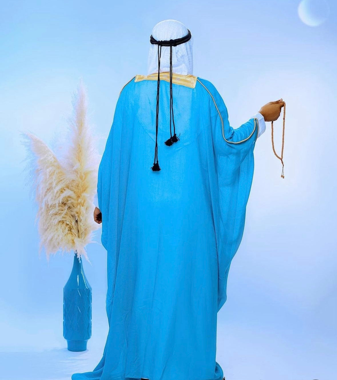 OVERCOAT ARAB SKY BLUE BISHT CLOAK - Arewa Collections