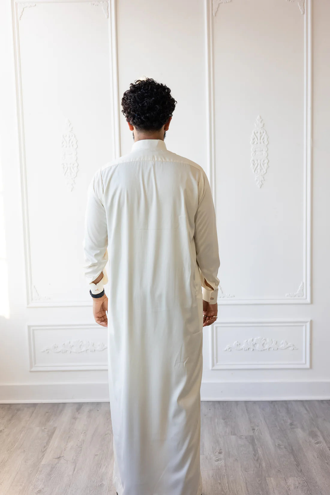 Cream Qatari Style Thobe - Arewa Collections