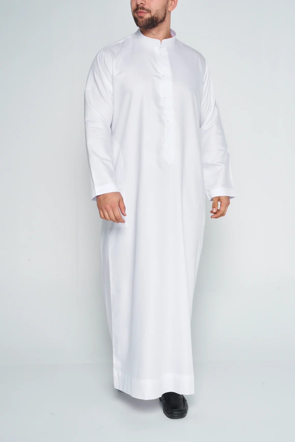 White Bahraini Soft Cotton Thobe ( Soon to be in stock) - Arewa Collections