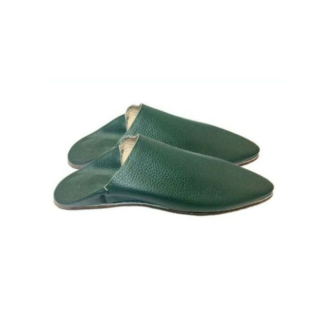 Green 100% Leather Babouche