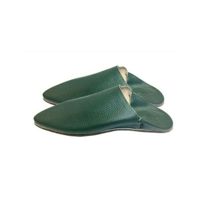 Green 100% Leather Babouche