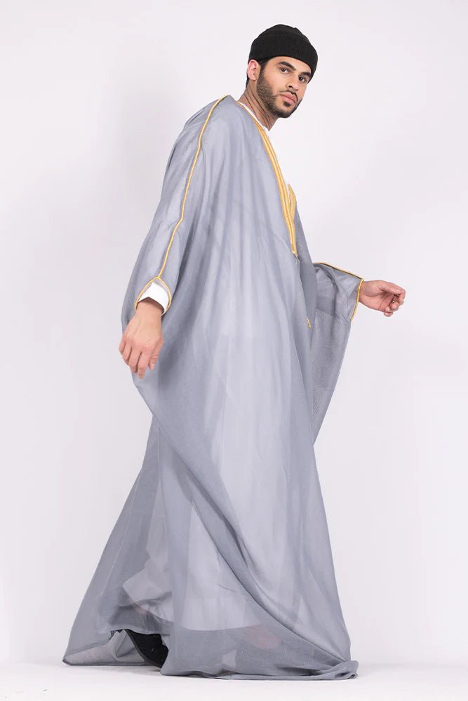 OVERCOAT SAOUDI GREY BISHT CLOAK - Arewa Collections