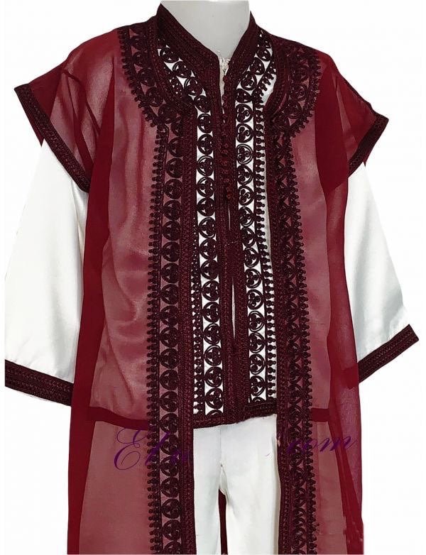 Royal Burgundy Kid Jabador - Arewa Collections