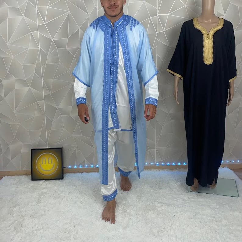 Royal Sky Blue Jabador - Arewa Collections